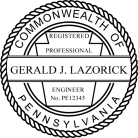 Pennsylvania Professional Engineer Seal